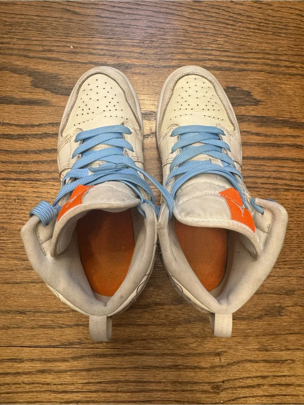 Nike Air Jordan 1 Mid SE Stitch GS Youth 3Y DX2461-100 Orange Psychic Blue